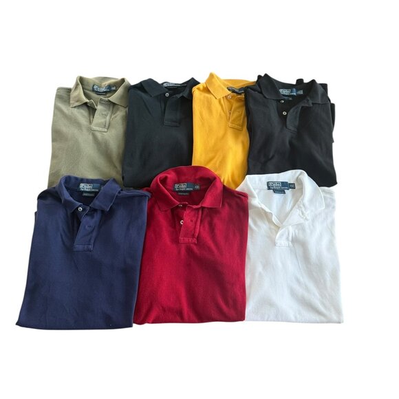 Polo Ralph Lauren Bundle of 7 Logo Less Short Sleeve Polos Medium - Picture 1 of 9